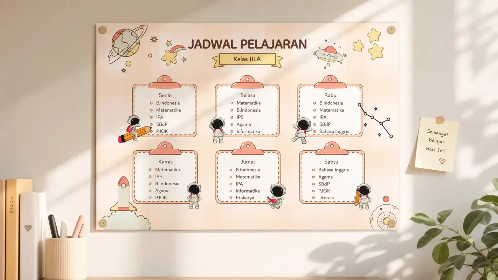 Cara Membuat Jadwal Pelajaran Pakai Template Aesthetic di Canva