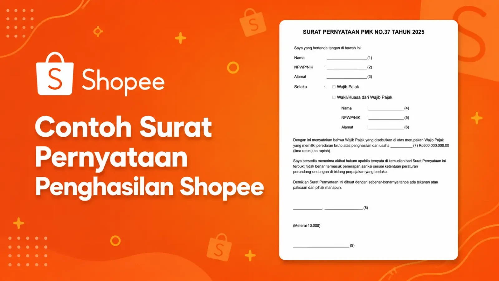 Contoh Surat Pernyataan Penghasilan Shopee, Lengkap dengan Panduan Pengisiannya
